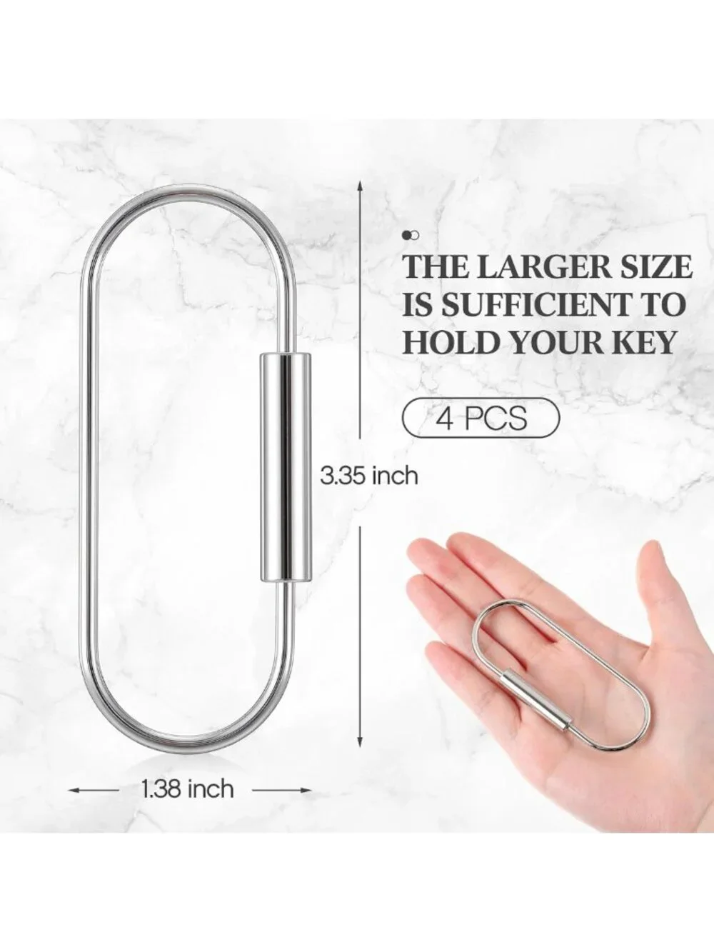 Locking Brass Carabiner Key Ring Clips - Durable, Secure, Perfect for Outdoor